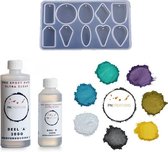 PNCreations Ultra Clear Epoxy Set | Siliconen Mal  | 7 Kleurpigmenten | Ultra Clear Epoxy Giethars | Epoxyhars | Mediterraanse Color Mix
