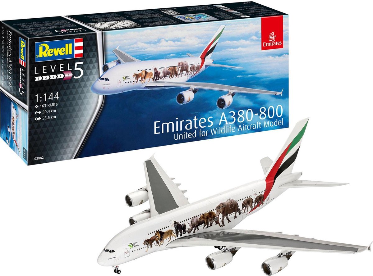 Revell - Emirates A380-800 United For Wildlife Aircraft Model ( 03882 )