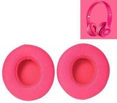 Luxe Lederen Oorkussen Set Geschikt Voor Beats By Dr. Dre Solo 2/3 Wireless - Vervangende Koptelefoon Earpads - Oor Kussens - Ear Pads - Oorkussens Met Memory Foam Binnenlaag - Roze Rood
