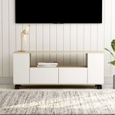 vidaXL Tv-meubel 120x35x43 cm spaanplaat wit en sonoma eikenkleurig