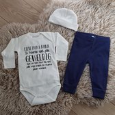 Baby cadeau geboorte meisje jongen set met tekst aanstaande zwanger kledingset pasgeboren unisex Bodysuit |  babykleding Huispakje | Kraamkado   Gift Set babyset kraamcadeau pakje