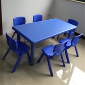 Kindertafel, stevige kunststof tafel blauw 120 x 60 cm