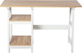 Nancy's Amherst Bureau - 2 Planken - Opbergruimte - Computertafel - 119.5 x 51 x 74 cm - Bewerkt Hout - Naturel - Wit