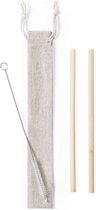 Bamboe rietjes | herbruikbaar | met schoonmaakborsteltje | 2 stuks