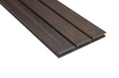 Set van 10 bamboe terrasplanken, kleur dark chocolate, 1 zijde glad, 1 zijde yacht-look gegroefd, met zijgroef, maat 18x186cm