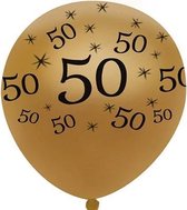 JDBOS ® 10 ballonnen (goud) met zwarte opdruk verjaardag 50 jaar