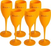 6x Veuve Clicquot champagneglazen (Oranje)