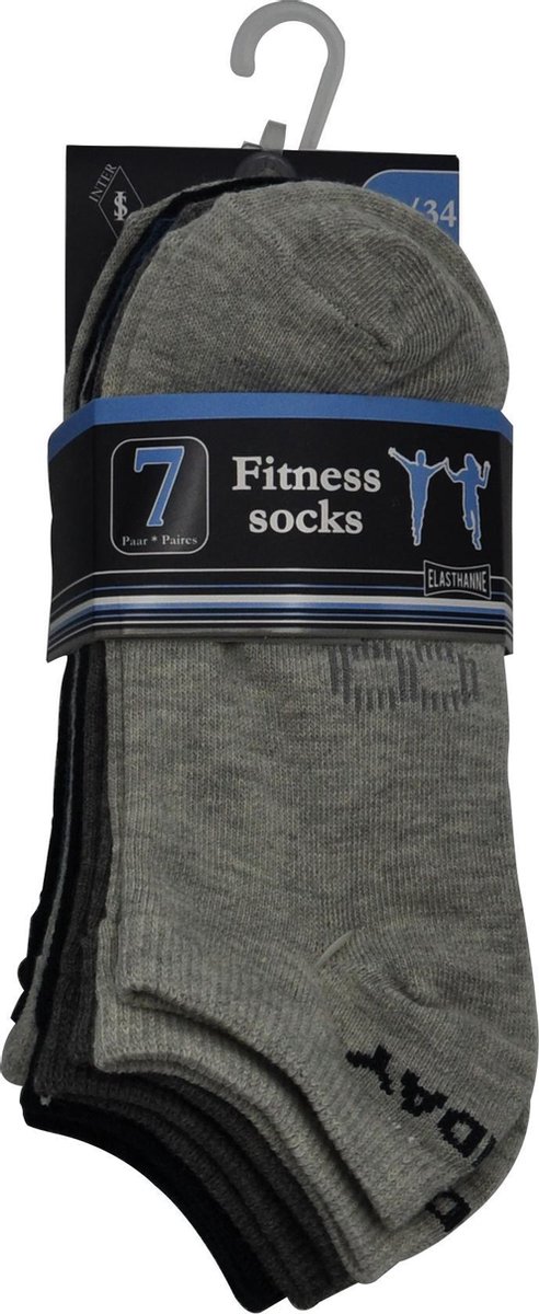 Jongens Multipack sneaker sokjes - 7 paar jongens fitness - hoogwaardige katoen - Colour resist - maat 35/38 - enkelsokken