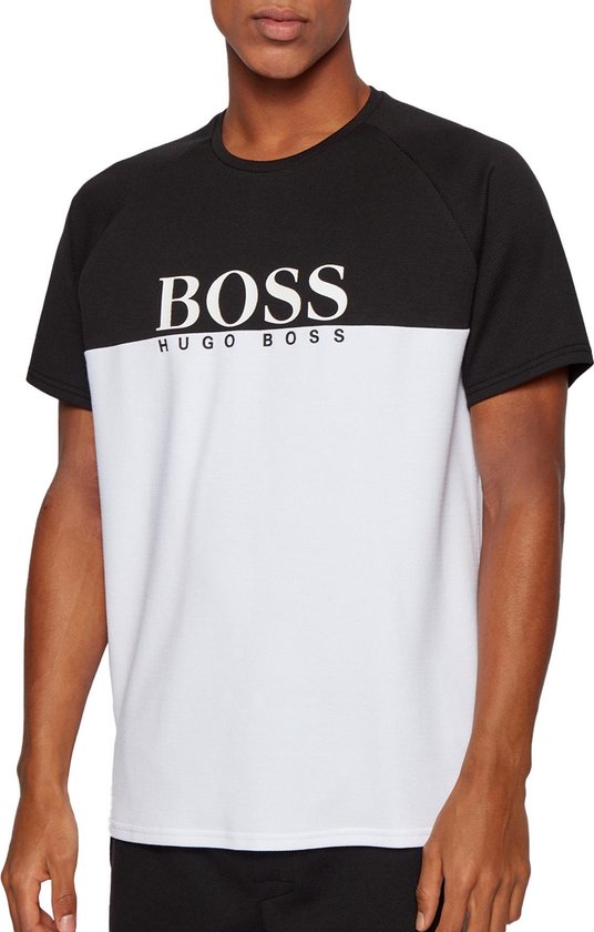 Hugo Boss T-shirt Hugo Boss Jacquard - Homme - Noir - Blanc | bol