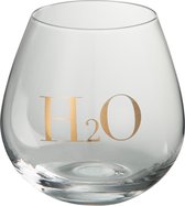 J-Line Drinkglas H2o Glas Transparant/Goud - 6 stuks