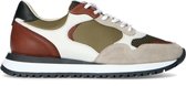 Sacha - Dames - Beige suède sneakers met bruine details - Maat 38