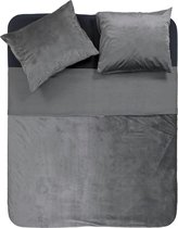 Y-NOT - Fluweel/Velvet - Dekbedovertrek - Tweepersoons - 200x200/220 cm - Grijs