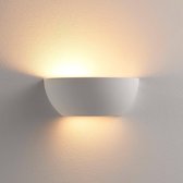 Lindby - LED wandlamp - 1licht - gips - H: 9.5 cm - E14 - wit - Inclusief lichtbron