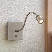 Lindby - LED wandlamp - 1licht - ijzer - nikkel satijn - Inclusief lichtbron