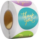 Bedankt - Sluitsticker Sticker Thank you - Gouden letters - Sluitzegel | Rose - Lila - Groen - Blauw - Paars - Mint | Envelop - Traktatiezakje - | Cadeau - Gift - Cadeauzakje - Traktatie - Kado | Chique inpakken | Verjaardag - Feest | Dankuwel!