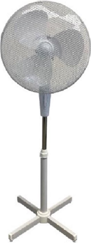 Staande ventilator 16 inch wit 3 snelheden statiefventilator draaibaar kantelbaar hoogte verstelbaar