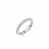 Jewels Inc. - Ring' équitation sertie de pierres Zircone - 3mm de large - Taille 48 - Argent 925 rhodié