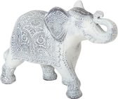 Dieren beeldje Indische olifant wit 24 x 17 x 7 cm -  Olifanten beeldjes van keramiek