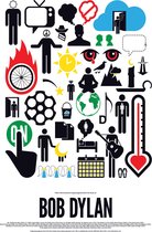 Artiesten Pictogram Poster - Bob Dylan - Wandposter 60 x 40 cm