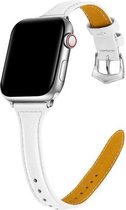 Geschikt voor Apple Watch bandje 38 / 40 / 41 mm - Series 1 2 3 4 5 6 7 8 SE - Smartwatch iWatch horloge band - 38mm 40mm 41mm - Fungus - PU Leer - Wit - Vrouw