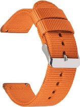 Smartwatch bandje - Geschikt voor Samsung Galaxy Watch 5 (incl. Pro) en Galaxy Watch 4, Watch 3 41mm, Active 2, 20mm horlogebandje - Nylon Stof - Fungus - Oranje