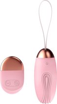 Vibrerend Eitje – Met Afstandsbediening – USB en Snel oplaadbaar - 10 trilstanden - Roze – Ribbels - Vibrator
