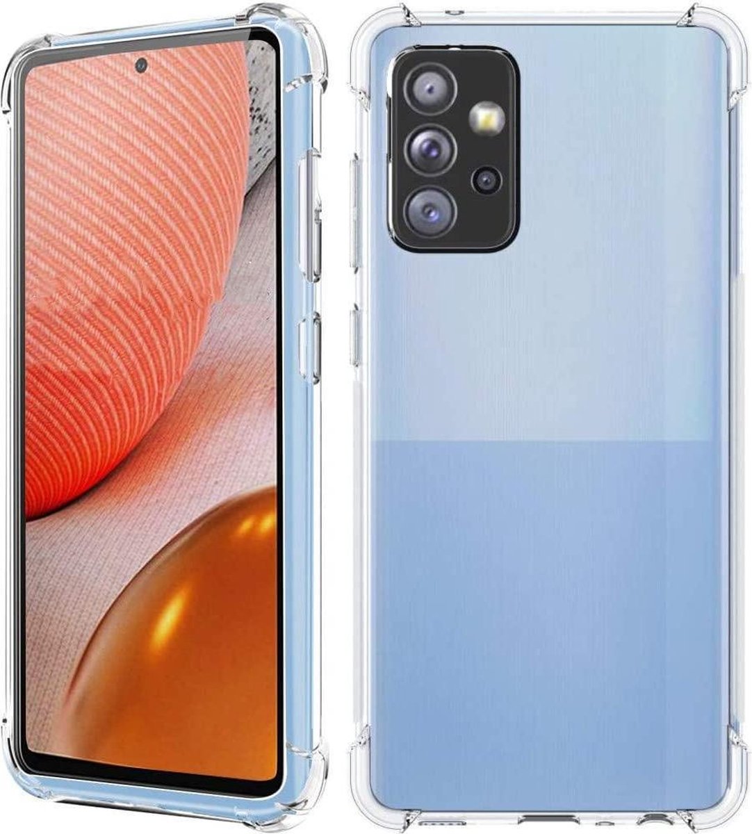 Shock proof Hoesje Geschikt voor: Samsung Galaxy A72 5G - Anti-shock Silicone - Transparant