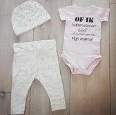 Rompertje Baby met tekst mama pakje cadeau geboorte meisje roze set aanstaande zwanger kledingset pasgeboren unisex Bodysuit | Huispakje | Kraamkado | Gift Set babyset kraamcadeau