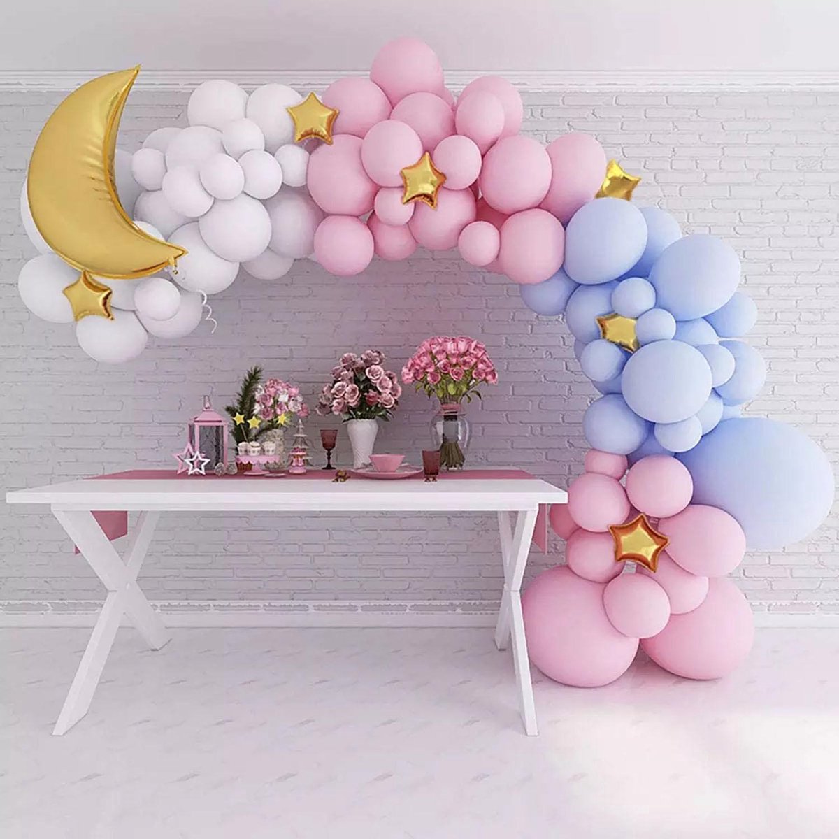 Ballon Baloba® Arc en or rose, pourpre, Fuchsia et Macaron Ballons