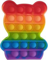 Dielay - Pop It - Fidget Toy - 12,5 cm - Regenboog Beertje
