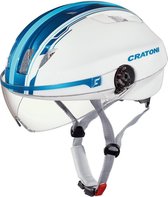 Cratoni evolution fietshelm - Ebike - M/L(57-61cm) wit/blauw - incl vizier