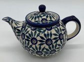 Bunzlau keramiek theepot groene bladen