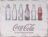 Coca-Cola Flessen Evolutie Houten Bord