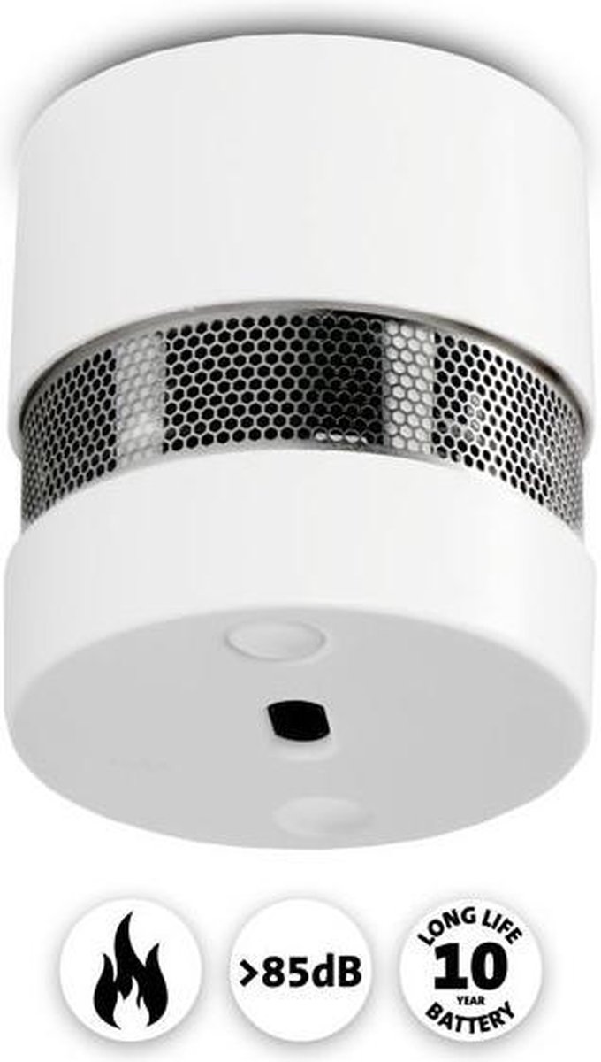 Heiman Mini Smoke Detector, Fire Alarm with 10 Years Battery Life, VDS and NEN-EN14604 Certified Smoke Alarm with Fire Alarm and Photoelectric Sensor, Set of 3