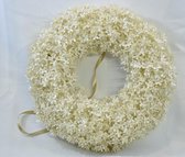 Krans bloemen kunststof glitter crème - Ø 38 cm