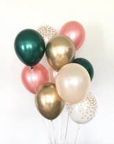 Huwelijk / Bruiloft - Geboorte - Verjaardag ballonnen | Rose Goud - Groen - Goud - Off-White / Wit - Transparant - Polkadot Dots | Baby Shower - Kraamfeest - Fotoshoot - Wedding -