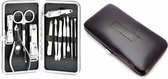 N&N Manicure Pedicure RVS Behandelingsset - 13 Delig + Gratis Etui Set van 2