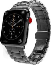 Geschikt voor Apple Watch bandje 38 / 40 / 41 mm - Series 1 2 3 4 5 6 7 8 SE - Smartwatch iWatch horloge band - 38mm 40mm 41mm - Fungus - RVS metaal - Zwart - Chique