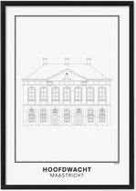 SKAVIK Hoofdwacht - Maastricht Poster | 50x70 cm | Houten lijst (zwart)
