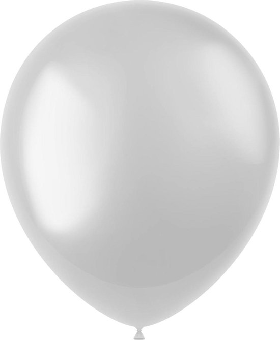 Witte Ballonnen Metallic Pearl White 33cm 100st