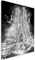 Schilderij Sagrada Familia zwart-wit, Barcelona , 2 maten, Premium print