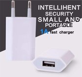 merkloos Slimline lader voor Apple iPhone iPad mini samsung en andere apparaten 5 volt 1 Amp USB Mini charger - Reislader Wit