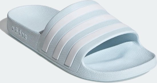 adidas Slippers - Maat 40.5 - Unisex - lichtblauw - wit | bol.com
