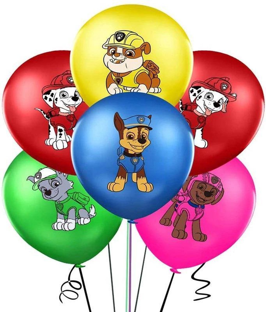 Paw Patrol ballonnen Set 10 stuks - latex - Feestpakket Verjaardag Versiering - Merkloos