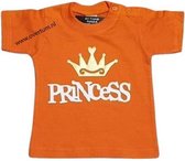 Baby shirt koningsdag met opdruk prinsess maat 104