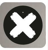 Muurcirkel - X kruis-20 cm- roundie zwart industrieel wit met tekst / quote / symbool -- Liefss muurcirkel van dibond / aluminium