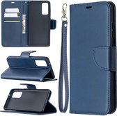 Samsung Galaxy S20 FE hoesje - MobyDefend Wallet Book Case Met Koord - Blauw - GSM Hoesje - Telefoonhoesje Geschikt Voor: Samsung Galaxy S20 FE
