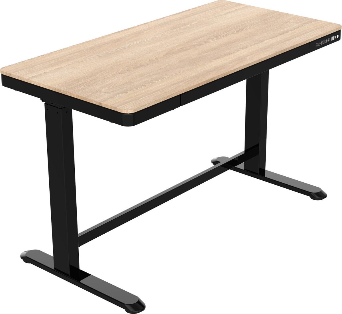 Euroseats Desk Refurbished vanaf €365 - en nieuw verkrijgbaar via Officecorner.nl voor €389 - Zit sta 120x60 zwart eiken. De ideale thuiswerkplek!