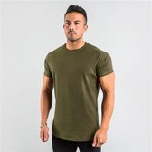 T-shirt - curved - groen  large - men