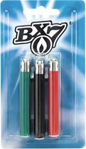 BX7 Aanstekers - Blister 3 stuks - tot 2.000 vlammetjes per stuk - willekeurige kleuren